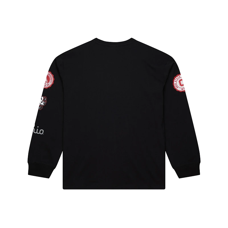 T-shirt à manches longues Mitchell & Ness noir pour homme, camp d'entraînement des Ohio State Buckeyes