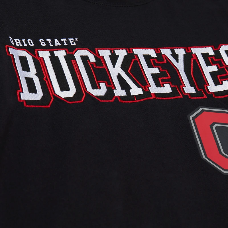 T-shirt à manches longues Mitchell & Ness noir pour homme, camp d'entraînement des Ohio State Buckeyes