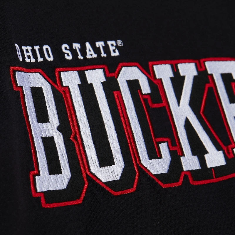 T-shirt à manches longues Mitchell & Ness noir pour homme, camp d'entraînement des Ohio State Buckeyes