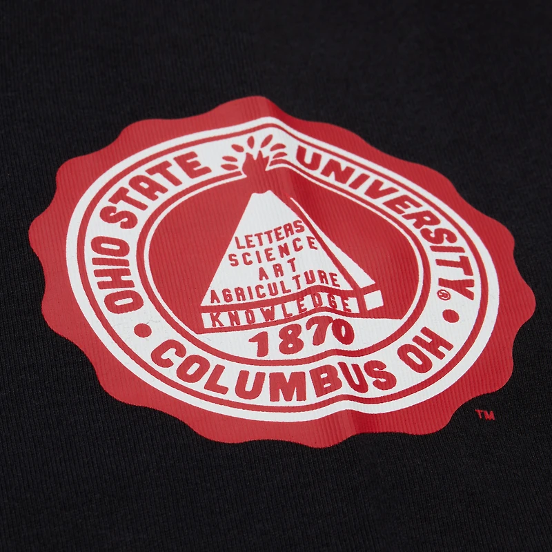 T-shirt à manches longues Mitchell & Ness noir pour homme, camp d'entraînement des Ohio State Buckeyes