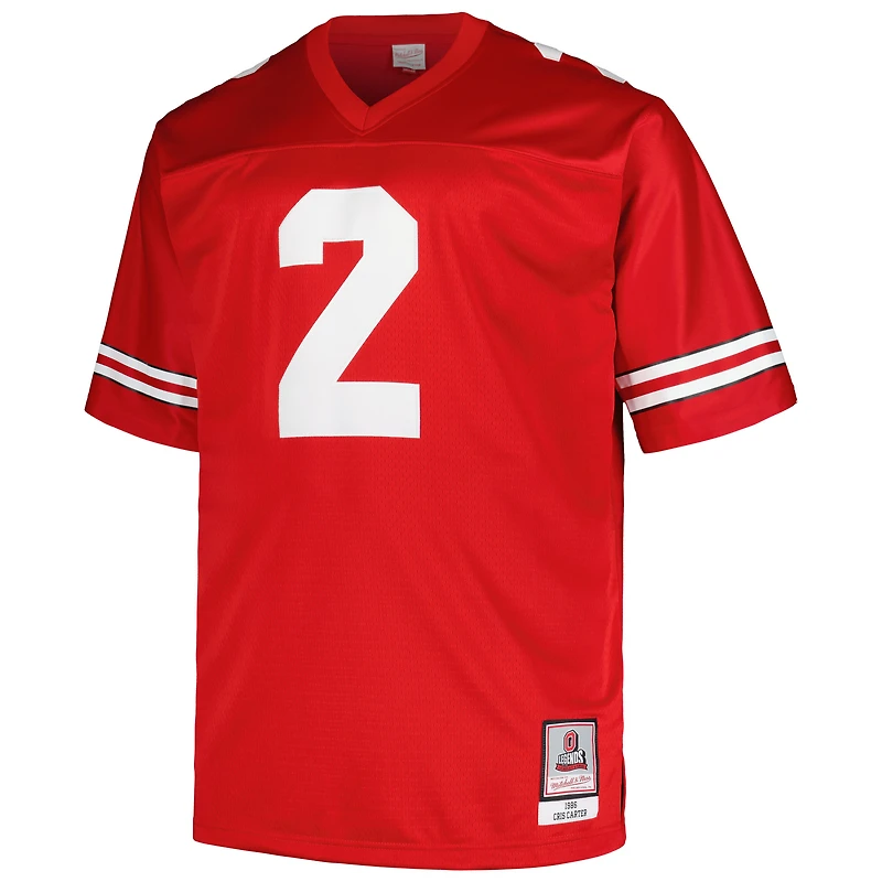 Men's Mitchell & Ness Cris Carter Scarlet Ohio State Buckeyes Big Tall Legacy Jersey