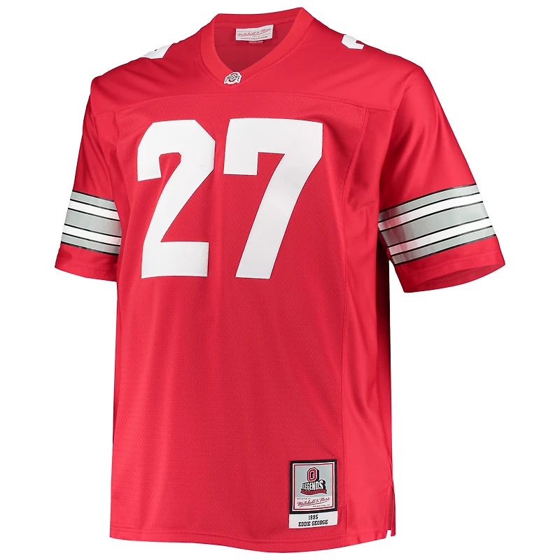 Maillot pour hommes Mitchell & Ness Eddie George Scarlet Ohio State Buckeyes Big Tall Legacy Alumni
