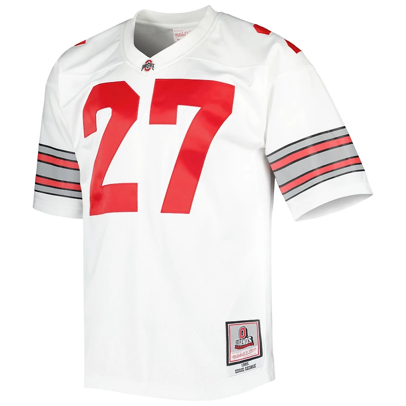 Maillot pour homme Mitchell & Ness Eddie George White Ohio State Buckeyes authentique