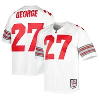 Maillot pour homme Mitchell & Ness Eddie George White Ohio State Buckeyes authentique