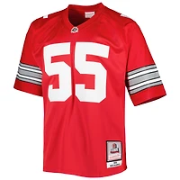 Maillot authentique Mitchell & Ness Nick Mangold Scarlet Ohio State Buckeyes pour homme