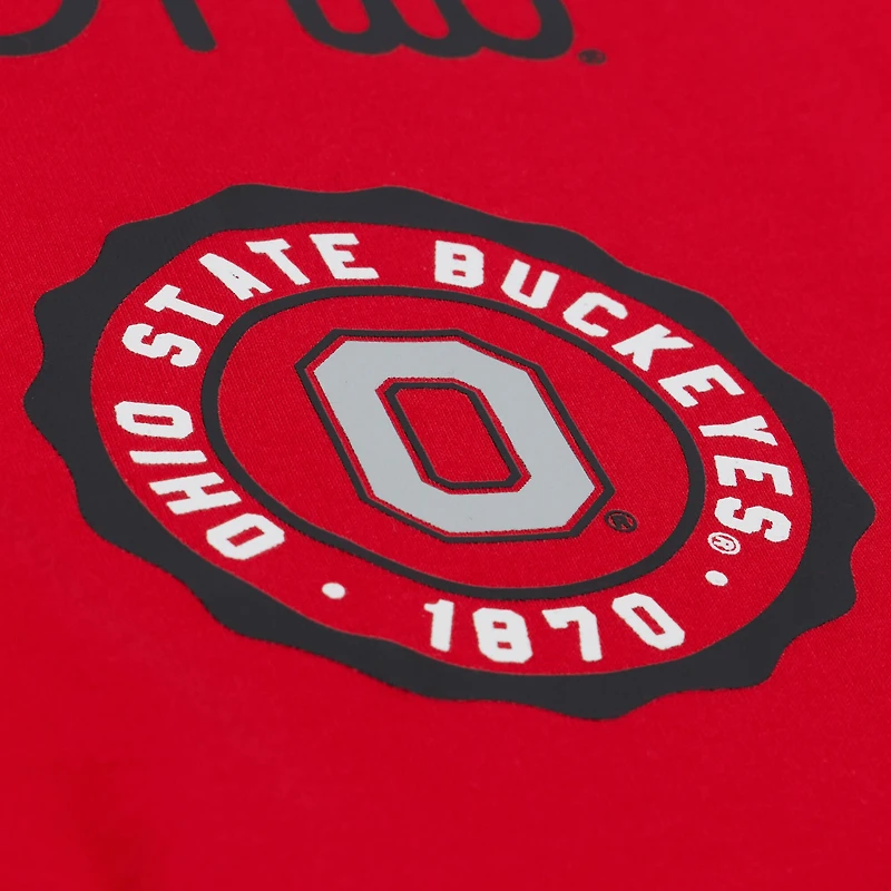 T-shirt premium Mitchell & Ness rouge Ohio State Buckeyes Double Clutch pour homme
