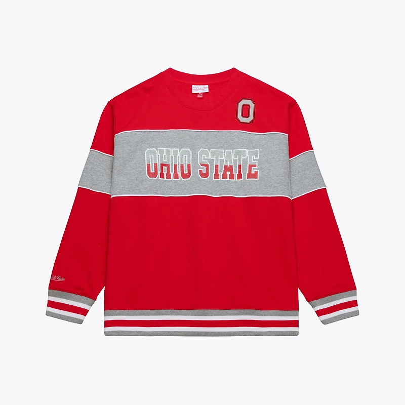 Men's Mitchell & Ness Scarlet Ohio State Buckeyes Fleece Sweatshirt