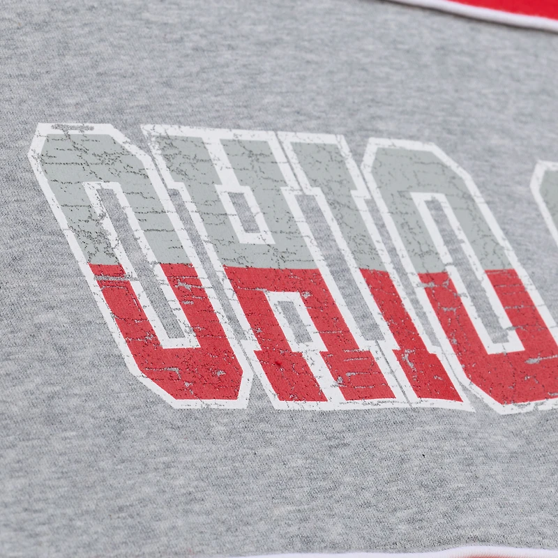 Men's Mitchell & Ness  Scarlet Ohio State Buckeyes Fleece Sweatshirt