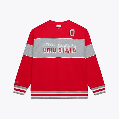 Men's Mitchell & Ness  Scarlet Ohio State Buckeyes Fleece Sweatshirt