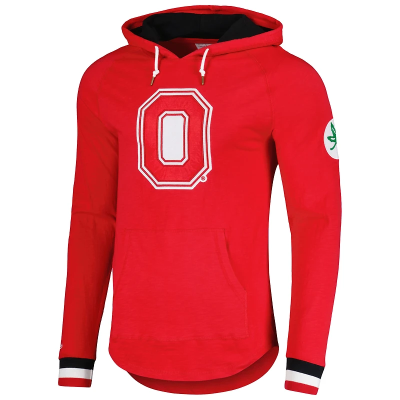 Men's Mitchell & Ness Scarlet Ohio State Buckeyes Legendary Raglan Pullover Hoodie