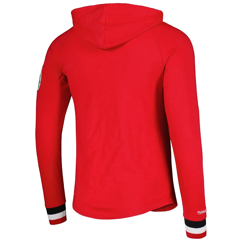 Men's Mitchell & Ness Scarlet Ohio State Buckeyes Legendary Raglan Pullover Hoodie