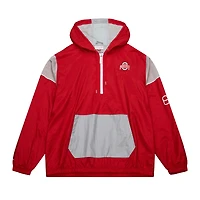 Men's Mitchell & Ness Scarlet Ohio State Buckeyes Team 3.0 Anorak Half-Zip Hoodie