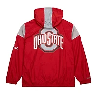 Men's Mitchell & Ness Scarlet Ohio State Buckeyes Team 3.0 Anorak Half-Zip Hoodie