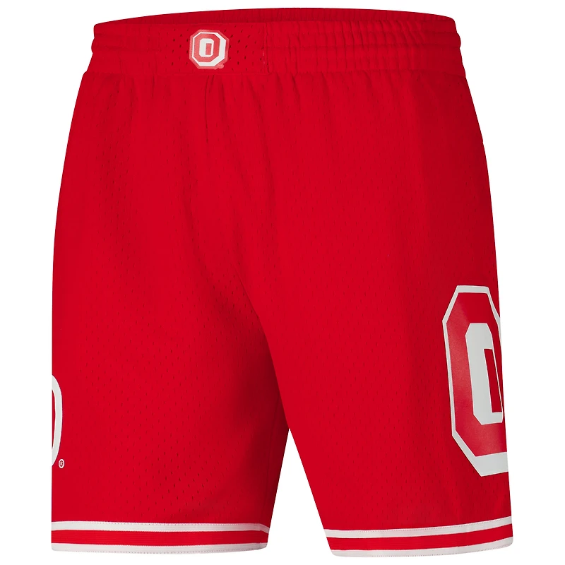 Short en maille avec logo actuel de l'équipe Mitchell & Ness Scarlet Ohio State Buckeyes pour homme