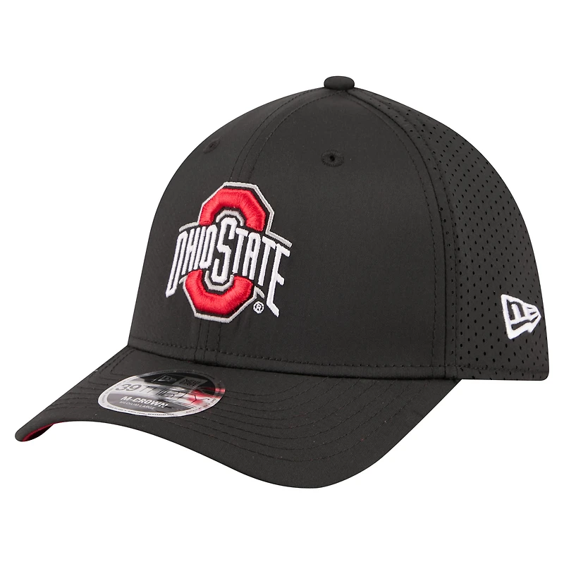 Men's New Era  Black Ohio State Buckeyes 39THIRTY M-Crown Flex Fit Hat