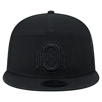 Men's New Era Black Ohio State Buckeyes Adventure Canvas Split Panel 9FIFTY Snapback Hat