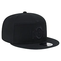 Men's New Era Black Ohio State Buckeyes Adventure Canvas Split Panel 9FIFTY Snapback Hat