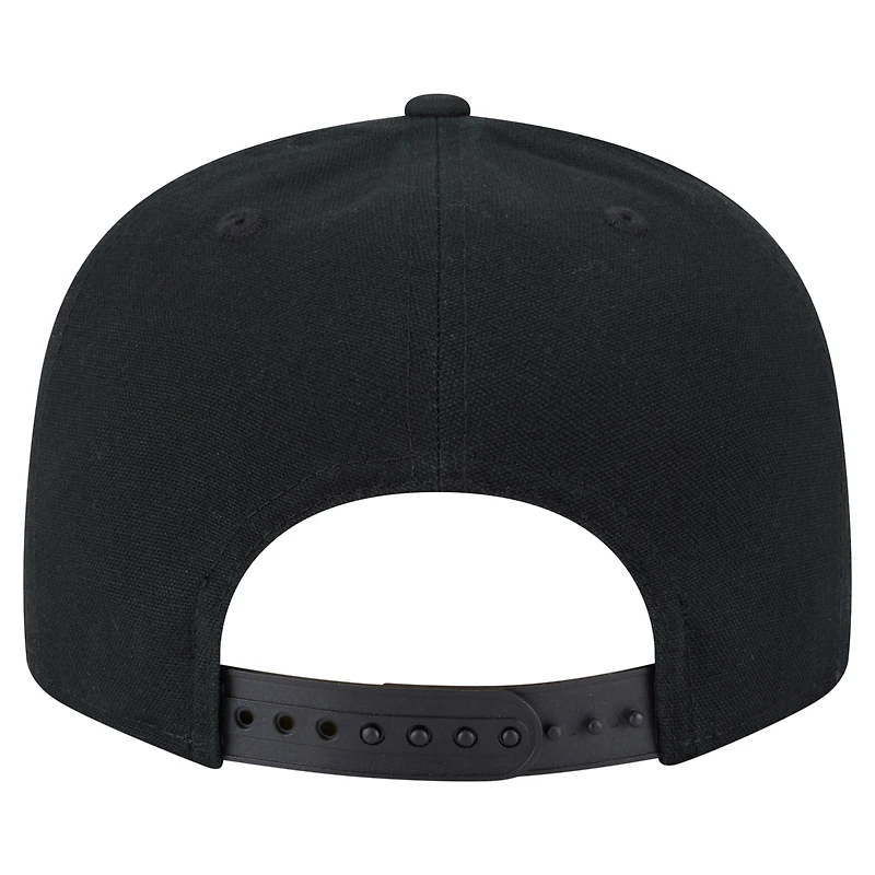 Men's New Era Black Ohio State Buckeyes Adventure Canvas Split Panel 9FIFTY Snapback Hat