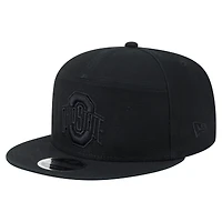 Men's New Era Black Ohio State Buckeyes Adventure Canvas Split Panel 9FIFTY Snapback Hat