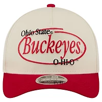 Men's New Era  Natural/Scarlet Ohio State Buckeyes Prepster 9FORTY M-Crown Adjustable Hat