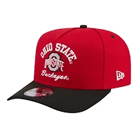 Men's New Era  Scarlet/Black Ohio State Buckeyes Two-Tone Arched 9FIFTY Snapback Hat