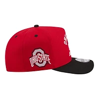 Men's New Era  Scarlet/Black Ohio State Buckeyes Two-Tone Arched 9FIFTY Snapback Hat