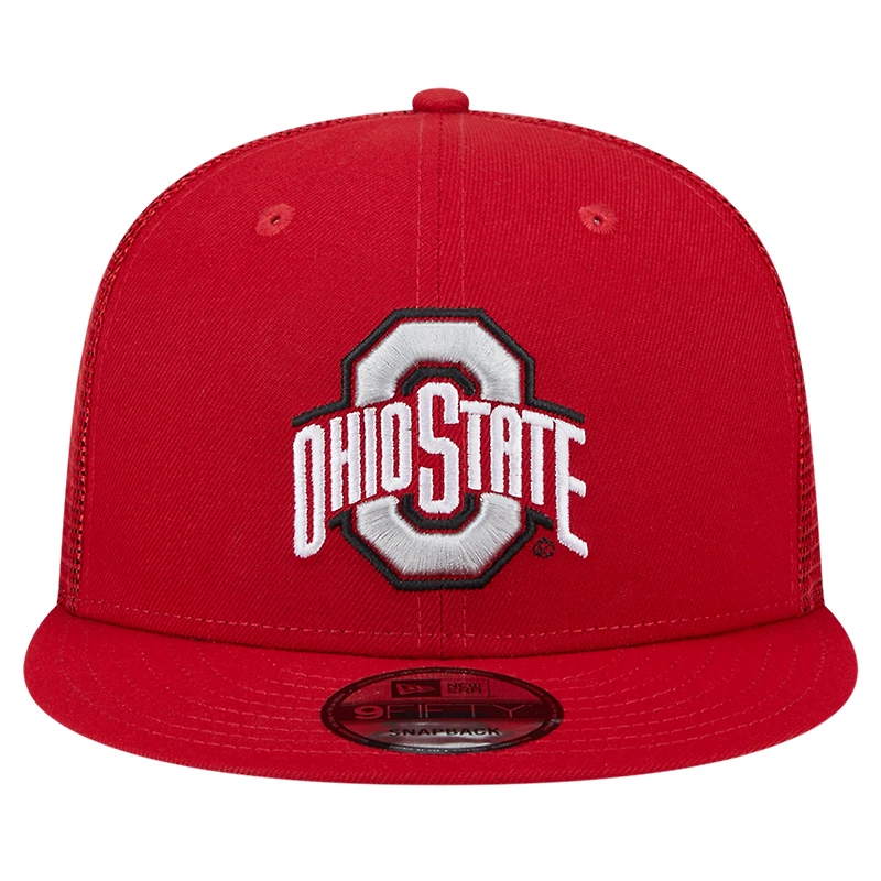 Men's New Era Scarlet Ohio State Buckeyes 9FIFTY Trucker Snapback Hat