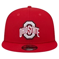 Men's New Era Scarlet Ohio State Buckeyes 9FIFTY Trucker Snapback Hat