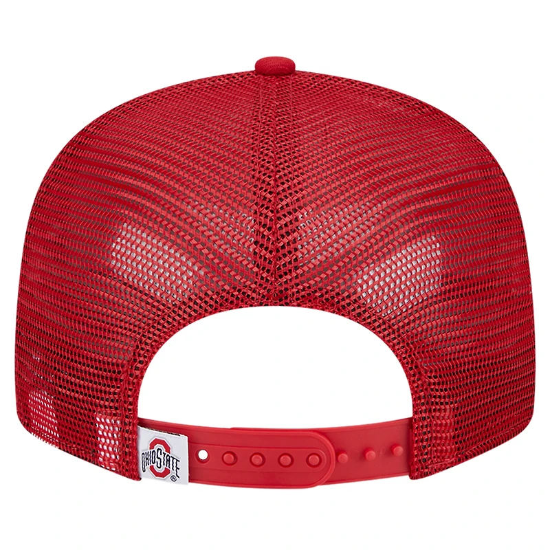 Men's New Era Scarlet Ohio State Buckeyes 9FIFTY Trucker Snapback Hat