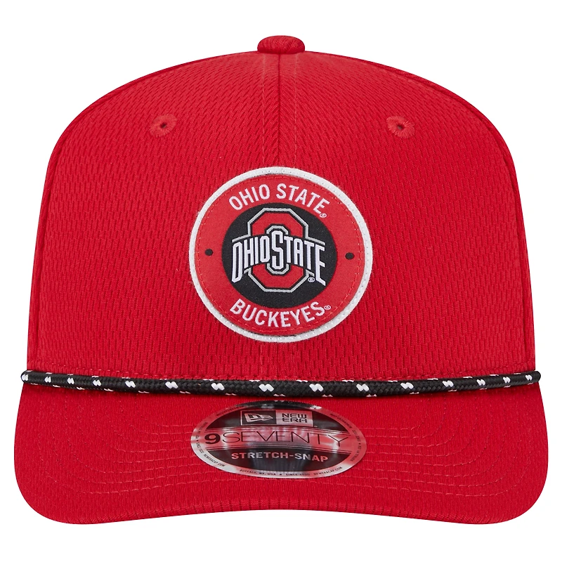 Men's New Era Scarlet Ohio State Buckeyes COOLERA 9SEVENTY Rope Stretch-Snap Hat