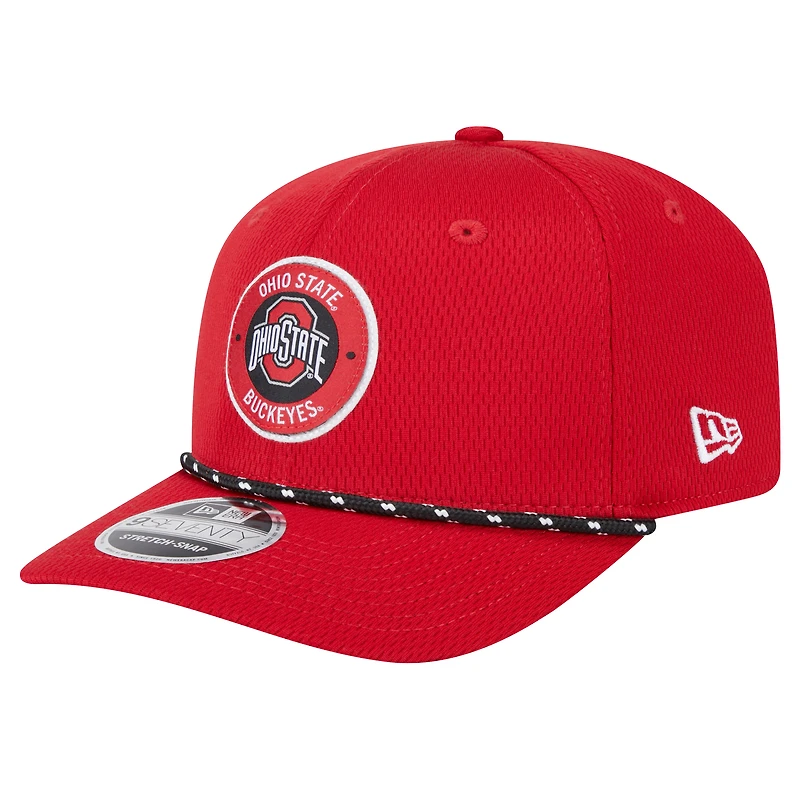 Men's New Era Scarlet Ohio State Buckeyes COOLERA 9SEVENTY Rope Stretch-Snap Hat