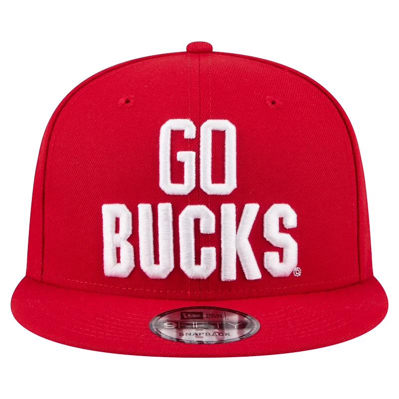 Men's New Era Scarlet Ohio State Buckeyes Go Team 9FIFTY Snapback Hat