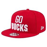 Men's New Era  Scarlet Ohio State Buckeyes Go Team 9FIFTY Snapback Hat