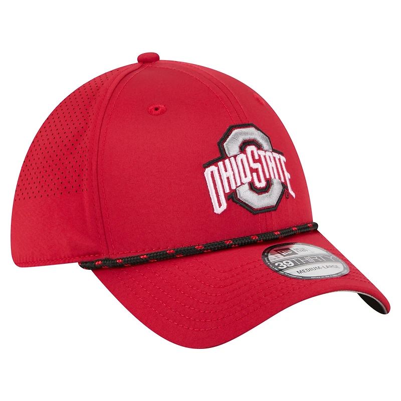 Men's New Era  Scarlet Ohio State Buckeyes Rope 39THIRTY Flex Hat
