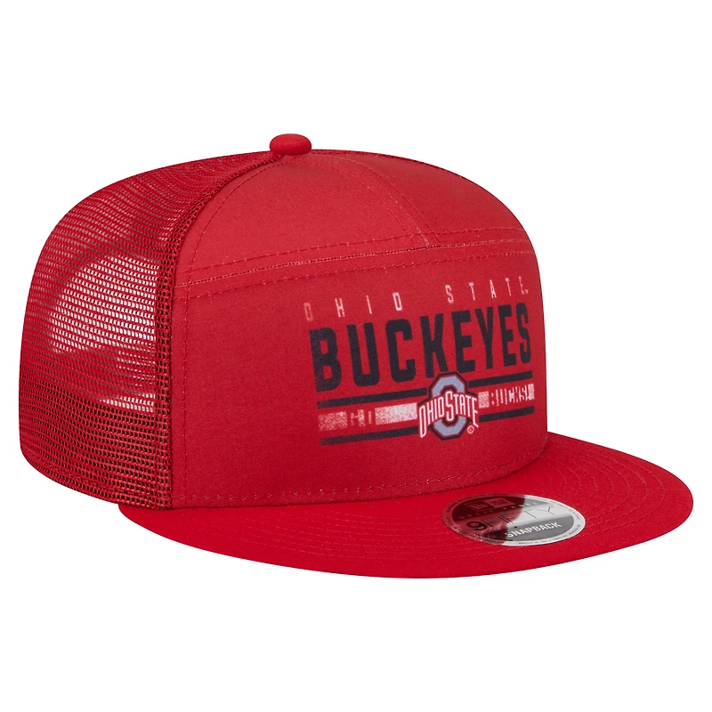 Casquette snapback 9FIFTY à panneaux fendus pour homme New Era Scarlet Ohio State Buckeyes