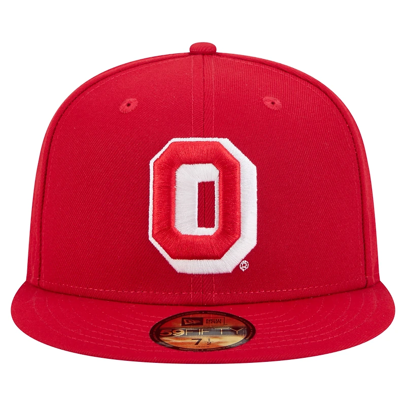 Casquette ajustée New Era Scarlet Ohio State Buckeyes Vault 59FIFTY pour homme