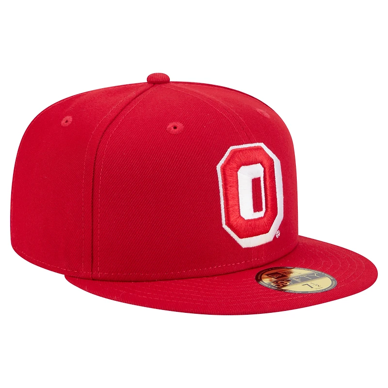 Casquette ajustée New Era Scarlet Ohio State Buckeyes Vault 59FIFTY pour homme