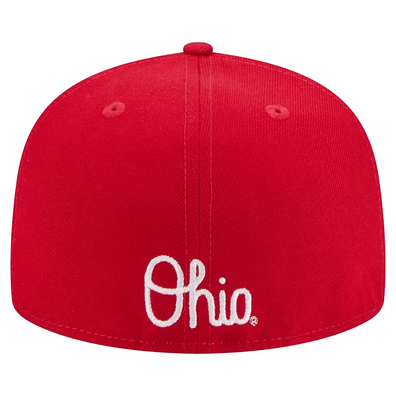 Casquette ajustée New Era Scarlet Ohio State Buckeyes Vault 59FIFTY pour homme