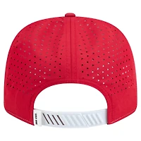 Casquette ajustable New Era 9SEVENTY blanche/écarlate pour homme, Ohio State Buckeyes, perforée et patchée