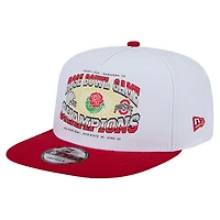 Casquette New Era blanche/écarlate Ohio State Buckeyes Retro 2022 Rose Bowl Champions 9FIFTY A-Frame Snapback pour homme