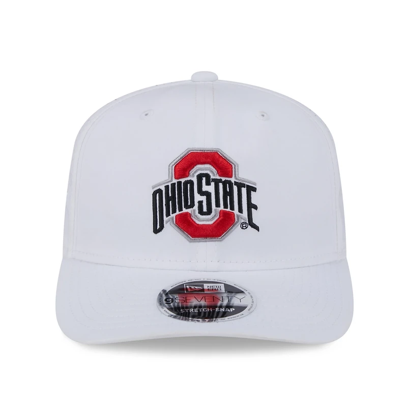 Casquette New Era blanche pour homme Ohio State Buckeyes Performance 9SEVENTY à fermeture extensible