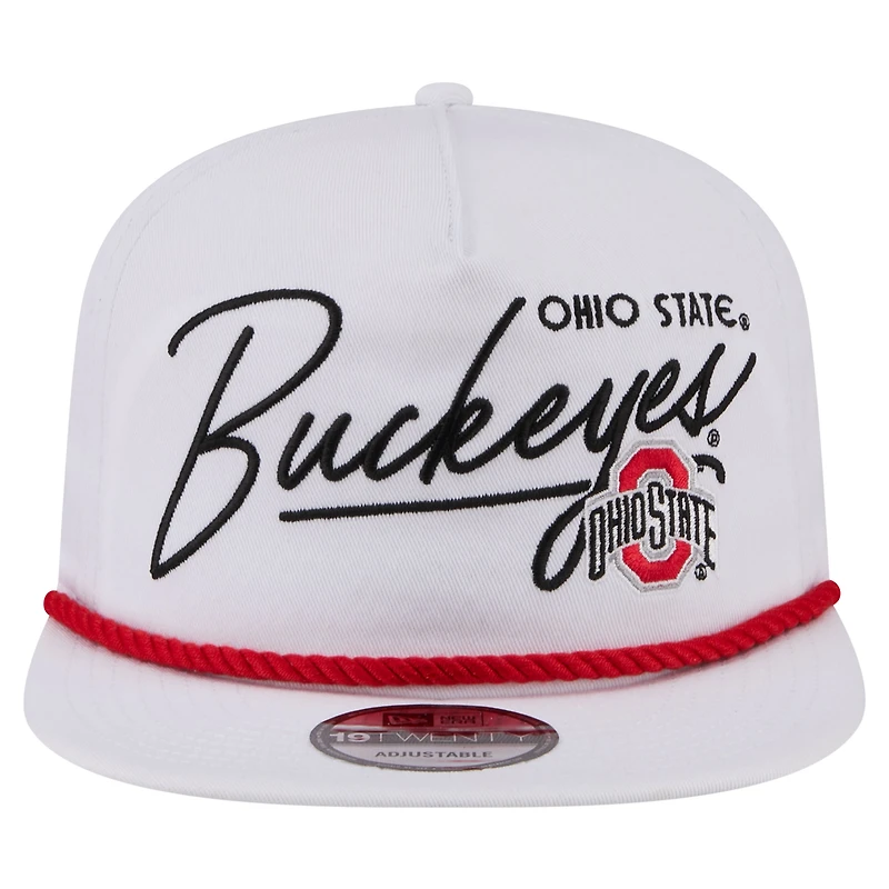 Men's New Era  White Ohio State Buckeyes Team Rope 19TWENTY Adjustable Hat