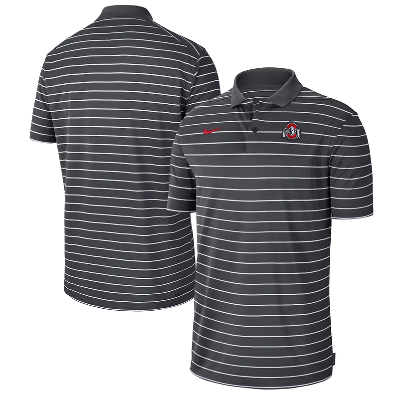 Polo de performance des entraîneurs début saison 2022 Nike anthracite pour hommes l'Ohio State Buckeyes