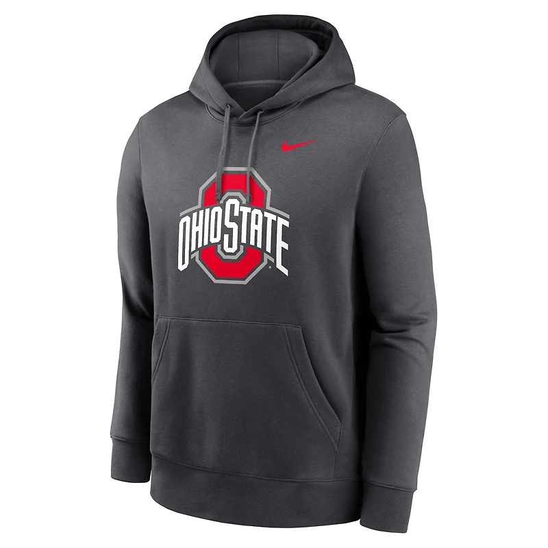 Men's Nike Anthracite Ohio State Buckeyes Primetime Club Fleece Pullover Hoodie