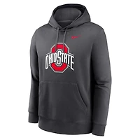 Men's Nike Anthracite Ohio State Buckeyes Primetime Club Fleece Pullover Hoodie