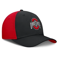 Men's Nike Black/Scarlet Ohio State Buckeyes 2025 Sideline Rise Local Performance Flex Hat