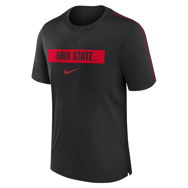 Men's Nike Black Ohio State Buckeyes 2024 Sideline Player Performance Tri-Blend T-Shirt