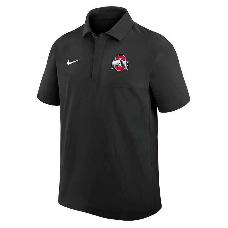 Polo Nike noir pour homme, équipe d'entraîneur des Ohio State Buckeyes 2025
