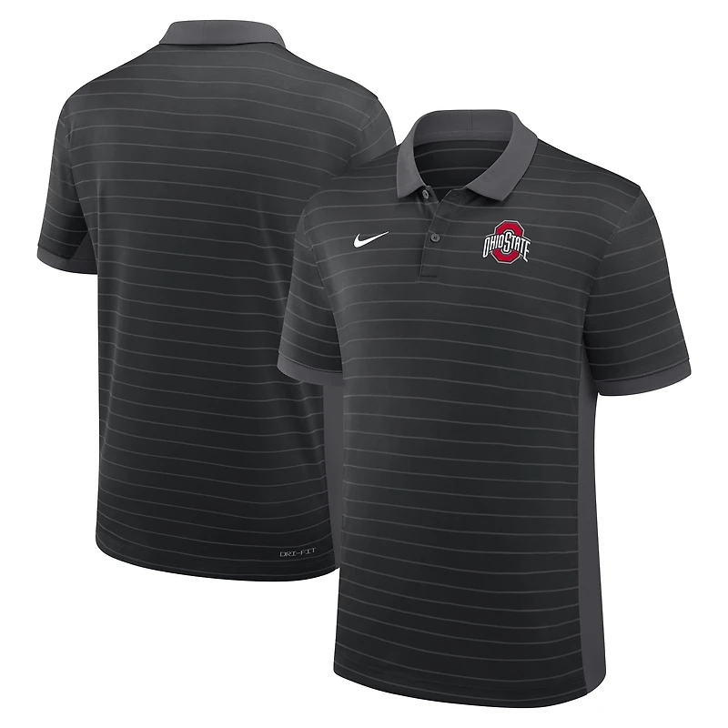 Men's Nike Ohio State Buckeyes 2025 Early Season Coaches Sideline Victory Stripe Dri-FIT Polo
