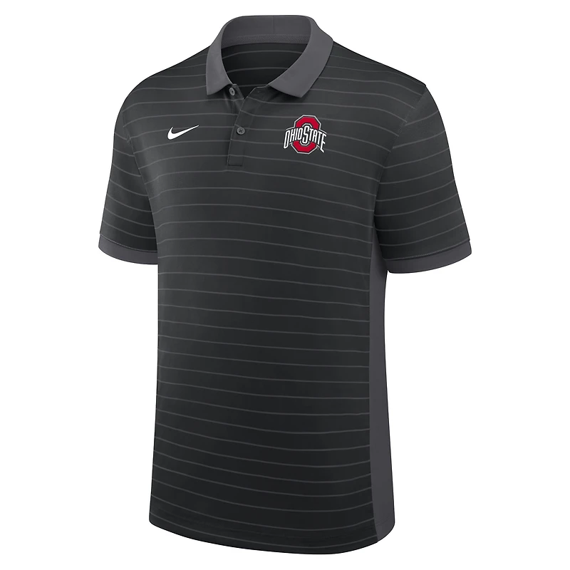 Men's Nike Ohio State Buckeyes 2025 Early Season Coaches Sideline Victory Stripe Dri-FIT Polo